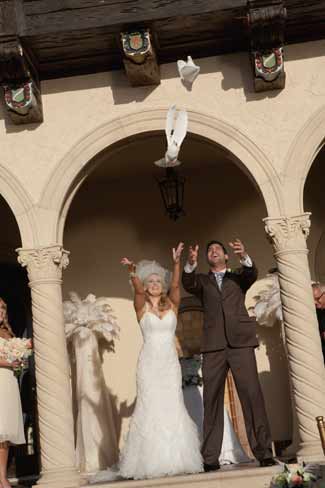 sarasota white bird release wedding